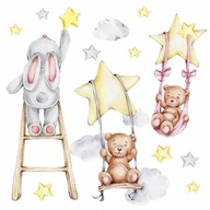 MEGA nálepky na stenu BEAR RABBIT STARS CLOUDS MEGA nálepky na stenu BEAR RABBIT STARS CLOUDS