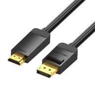 Kábel 4K DisplayPort na HDMI 2m Vention 4K@30Hz čierny Kábel 4K DisplayPort na HDMI 2m Vention 4K@30Hz čierny