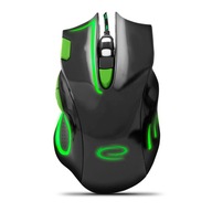 HERNÁ MYŠ PRE HRÁČOV OPTICKÉ USB ČIERNE A ZELENÉ LED PODSVIETENIE HERNÁ MYŠ PRE HRÁČOV OPTICKÉ USB ČIERNE A ZELENÉ LED PODSVIETENIE