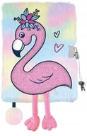 DENNÍKOVÝ ZÁPISNÍK S PLYŠOVOU KOŽUŠINOU PÁSLA FLAMINGO FLAMING