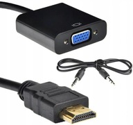 Adaptér prevodníka HDMI na VGA D-SUB+ AUDIO Full HD Adaptér prevodníka HDMI na VGA D-SUB+ AUDIO Full HD