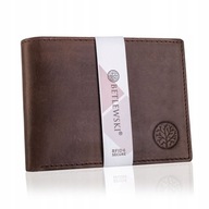 BETLEWSKI Pánska peňaženka z prírodnej kože, horizontálna, na mincové karty RFID