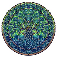 Prémiové 3D drevené puzzle pre dospelých Mandala Tree of Life XXL Adawoo