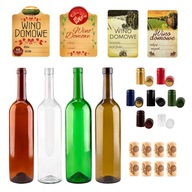 Sada 40 fliaš NA DOMÁCI VÝROBU VÍNA 750ml uzávery etikety korkové zátky Sada 40 fliaš NA DOMÁCI VÝROBU VÍNA 750ml uzávery etikety korkové zátky
