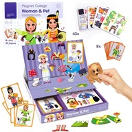 Magnetické puzzle kniha oblečenie bábiky