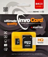 Pamäťová karta IMRO microSD 64 GB 10 UHS 100 MB/s Pamäťová karta IMRO microSD 64 GB 10 UHS 100 MB/s