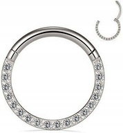 Segmentová náušnica clicker helix kruh daith veža zirkóny kryštál 10mm Segmentová náušnica clicker helix kruh daith veža zirkóny kryštál 10mm