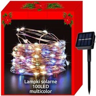 Svetlá na vianočný stromček, solárne drôty, 100 LED, viacfarebné | 11393 Svetlá na vianočný stromček, solárne drôty, 100 LED, viacfarebné | 11393