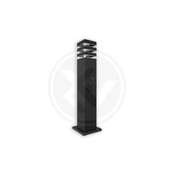 Záhradná lampa POST SQUARE 1xE27 60cm ČIERNA SO ZÁSUVKOU 230V