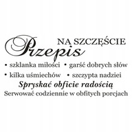 Nápis na nálepke na stenu Recept na šťastie 264 Nápis na nálepke na stenu Recept na šťastie 264