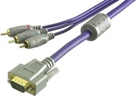 Kábel 3x Cinch YUV YCbCr - 1x VGA DB15 5m. VIVANCO Kábel 3x Cinch YUV YCbCr - 1x VGA DB15 5m. VIVANCO