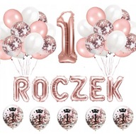 Sada BALÓNOV VÝROČIE číslo 1 narodeniny ROSE GOLD Sada BALÓNOV VÝROČIE číslo 1 narodeniny ROSE GOLD