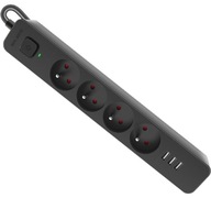 POWER STRIP DEFENDER 4X 230V + 3x USB 1,5m POWER STRIP DEFENDER 4X 230V + 3x USB 1,5m
