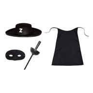 ZORRO KOSTÝMOVÝ ČIAPOK ZORRO MASKA 4 ks ZORRO KOSTÝMOVÝ ČIAPOK ZORRO MASKA 4 ks