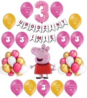 Dekoračná sada k 3. narodeninám Peppa Balloons Dekoračná sada k 3. narodeninám Peppa Balloons