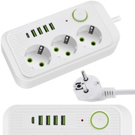APPIO PREdlžovací kábel 2m 3 zásuvky + 4x USB APPIO PREdlžovací kábel 2m 3 zásuvky + 4x USB