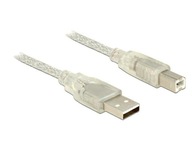 KÁBEL USB-A (M) - USB-B (M) 2.0 1M TRANSPARENT