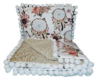 Minky set DEKA 75x100 + VANKÚŠ, Bambuľky Minky set DEKA 75x100 + VANKÚŠ, Bambuľky