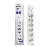 Qoltec Power strip | 6 zásuviek | 1,8 m | biely Qoltec Power strip | 6 zásuviek | 1,8 m | biely