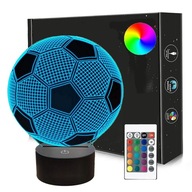 3D LED FUTBALOVÁ lampa USB / batérie + RGB diaľkové ovládanie 16 farieb