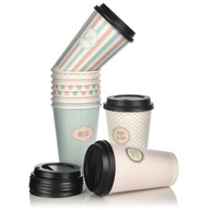 Hrnčeky na kávu a nápoje 300ml + vrchnák, 100 kusov Hrnčeky na kávu a nápoje 300ml + vrchnák, 100 kusov