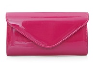 Lakovaná dámska kabelka na kabelku s opaskom FUCHSIA