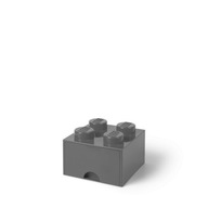 Zásuvka LEGO kocka 4 Tmavošedá