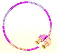 Hula hop s cvočkami, 90 cm, ružová a fialová