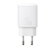Baseus USB / USB-C 20W nástenná nabíjačka biela Baseus USB / USB-C 20W nástenná nabíjačka biela