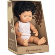 Miniland: Euro boy bábika s tmavými kučeravými vlasmi