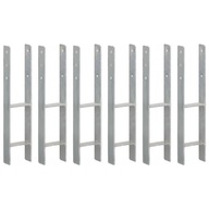 Stĺpové kotvy, 6 ks, strieborné, 12 x 6 x 60 c