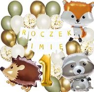 BOHO balóniky ROK STARÉ lesné zvieratká WOODLAND NÁZOV BOHO balóniky ROK STARÉ lesné zvieratká WOODLAND NÁZOV