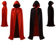 Čierno-červená pelerína s kapucňou Black Wizard, 160 cm + kapucňa Čierno-červená pelerína s kapucňou Black Wizard, 160 cm + kapucňa