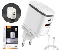 Rýchla USB nabíjačka napájací zdroj LED lampa QC PD 25W Rýchla USB nabíjačka napájací zdroj LED lampa QC PD 25W