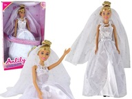Biele svadobné šaty pre bábiku Anlily Bride