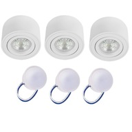 3x HALOGÉNOVÁ TVAROVKA, POHYBLIVÁ BIELA TRUBKA + 3x 5W teplá LED žiarovka 3x HALOGÉNOVÁ TVAROVKA, POHYBLIVÁ BIELA TRUBKA + 3x 5W teplá LED žiarovka