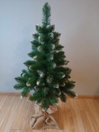 Vianočný stromček NA KMEŇI Z BOROVICE ZASNEŽENÝ 100 cm PREMIUM