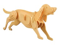Pes skladacie drevené puzzle 3D M011