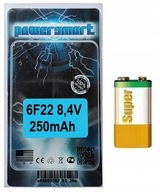 NAJVÝKONNEJŠIA BATÉRIA 9V / 8,4V 6F22 250 mAh NAJVÝKONNEJŠIA BATÉRIA 9V / 8,4V 6F22 250 mAh