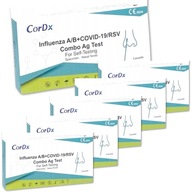 6x Cordx TEST COVID-19 Chrípka typu AB RSV COMBO 4v1 PRE SEBAOVLÁDANIE originál