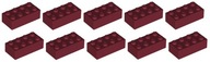 LEGO kocka, tehla 2x4 bordová 10 ks 3001 NOVINKA