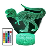 3D LED USB NOČNÁ LAMPA DINOSAUR T-REX LAMPA 16 FAREB + DIAĽK. 3D LED USB NOČNÁ LAMPA DINOSAUR T-REX LAMPA 16 FAREB + DIAĽK.