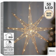 VIANOČNÁ hviezda, svietiaca, visiaca ZLATÁ, dekoratívna, dekoračná lampa, 50 cm