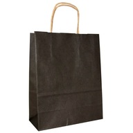 Papierové tašky TAŠKY malé čierne 18x8x22 A5 x25 Papierové tašky TAŠKY malé čierne 18x8x22 A5 x25