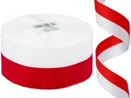 Stuha Ribbon biela a červená červená 50 mm Veľký valček 50 m Vlajka Stuha Ribbon biela a červená červená 50 mm Veľký valček 50 m Vlajka