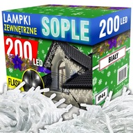 SOPLE 200 LED VONKAJŠIE VIANOČNÉ SVETLÁ VODEODOLNÉ STUDENÁ BIELA + BLESK SOPLE 200 LED VONKAJŠIE VIANOČNÉ SVETLÁ VODEODOLNÉ STUDENÁ BIELA + BLESK
