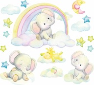 Samolepky na stenu SLONY RAINBOW 50x100cm L7 Samolepky na stenu SLONY RAINBOW 50x100cm L7