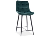 Barová stolička CHIC H-2 polovičná taburetka, zelený zamat