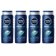 NIVEA MEN sprchový gél FRESH KICK 3v1, 4 x 500 ml bal NIVEA MEN sprchový gél FRESH KICK 3v1, 4 x 500 ml bal