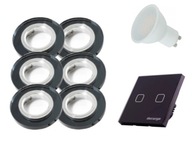 Sada halogénových LED lámp 6x + žiarovky + vypínač Sada halogénových LED lámp 6x + žiarovky + vypínač